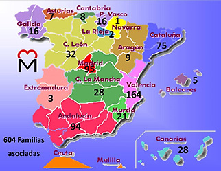 Mapa de los asociados a SIMA en España Fuente: SIMA / Elvira Montes