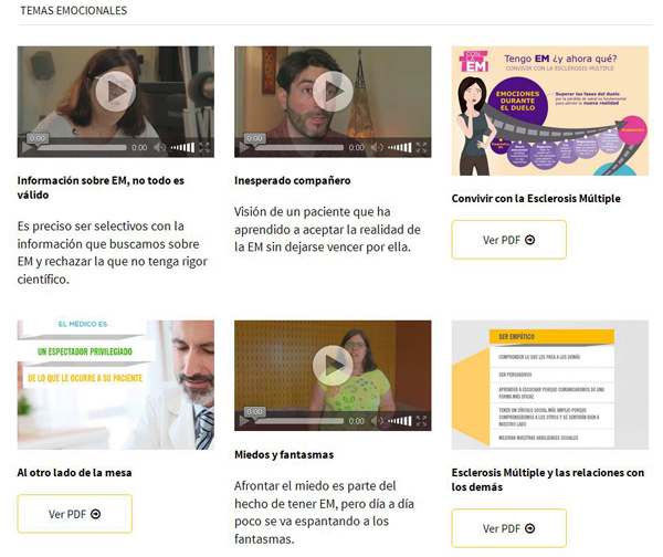 Sección donde se pueden visualizar los vídeos producidos por www.farmacosalud.com Fuente: www.conlaem.es