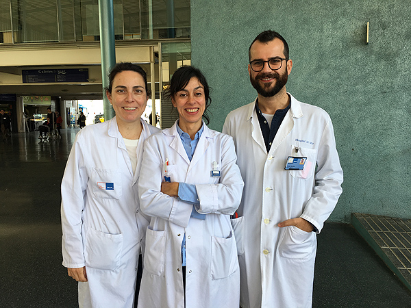 (de izq. a dcha) Drs. Laura Visa, Marina Suárez-Piñera y Lucas Ilzarbe Fuente: Hospital del Mar 