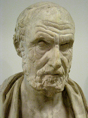 Busto de Hipócrates en el Museo Pushkin Autor/a de la fotografía: user:shakko Fuente: Wikipedia  