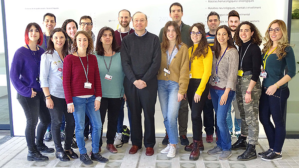 Investigadores del grupo que dirige Ramon Mangues en el Hospital Sant Pau (IIB Sant Pau) y el CIBER-BBN Fuente: CIBER-BBN / CIBER (Consorcio Centro de Investigación Biomédica en Red, M.P.)  