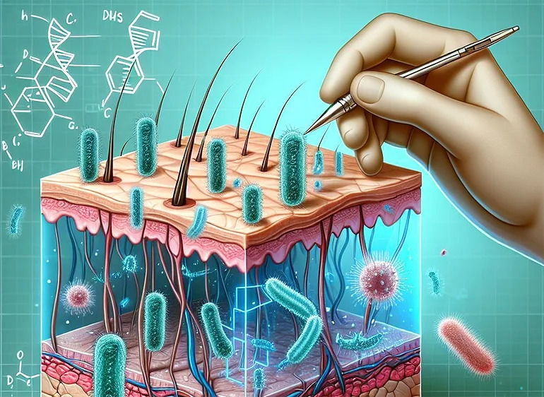(portada) imagen IA bacterias inteligentes piel tratar acné