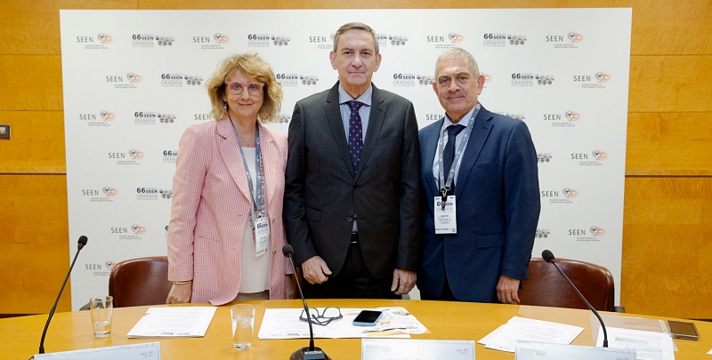 (portada) doctores Cristina Álvarez Escolá, Ignacio Bernabéu y Martín López de la Torre 66º Congreso SEEN